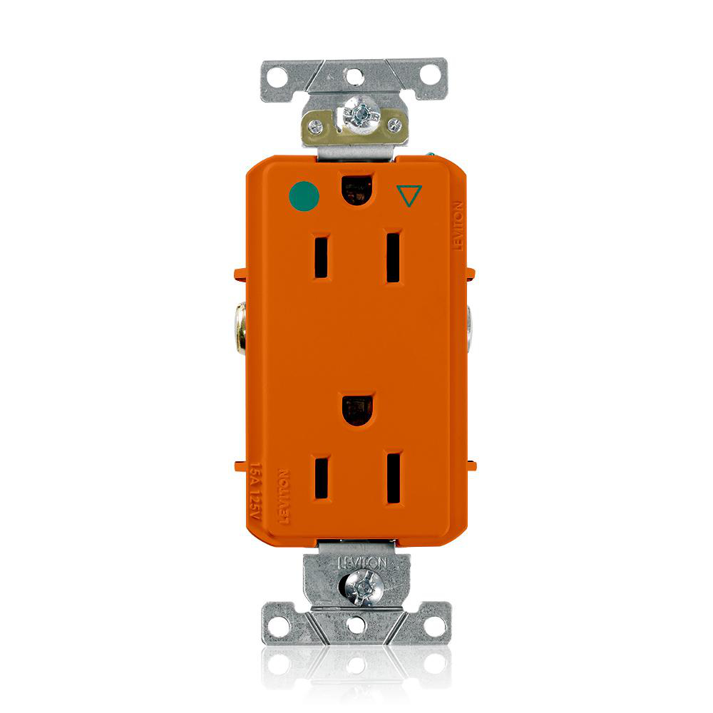 Product image for 15 Amp Decora Plus Isolated Ground Duplex Receptacle/Outlet, Hospital Grade,