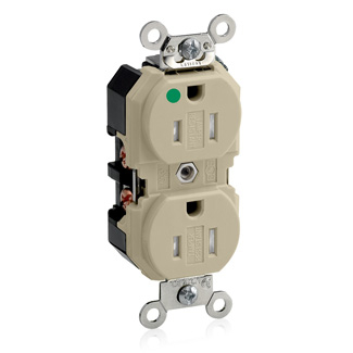 Product image for Receptacle duplex 2-pole tamper-resistant 15A 125V ivory