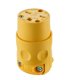 Product image for Connector straight NEMA 6-15R 2-pole 15a 125v
