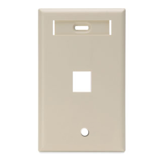 Product image for Wallplate ID window 1G 1port plastic ivory