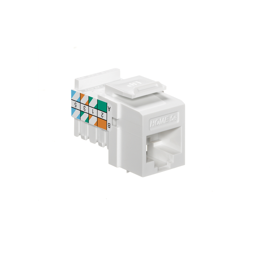 Product image for Jack Cat5e snap-in T568a wiring white