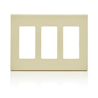 Product image for Wallplate screwless PC 3G snap-on ivory