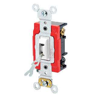 Product image for Switch toggle 3-way locking 20A 120/277V white