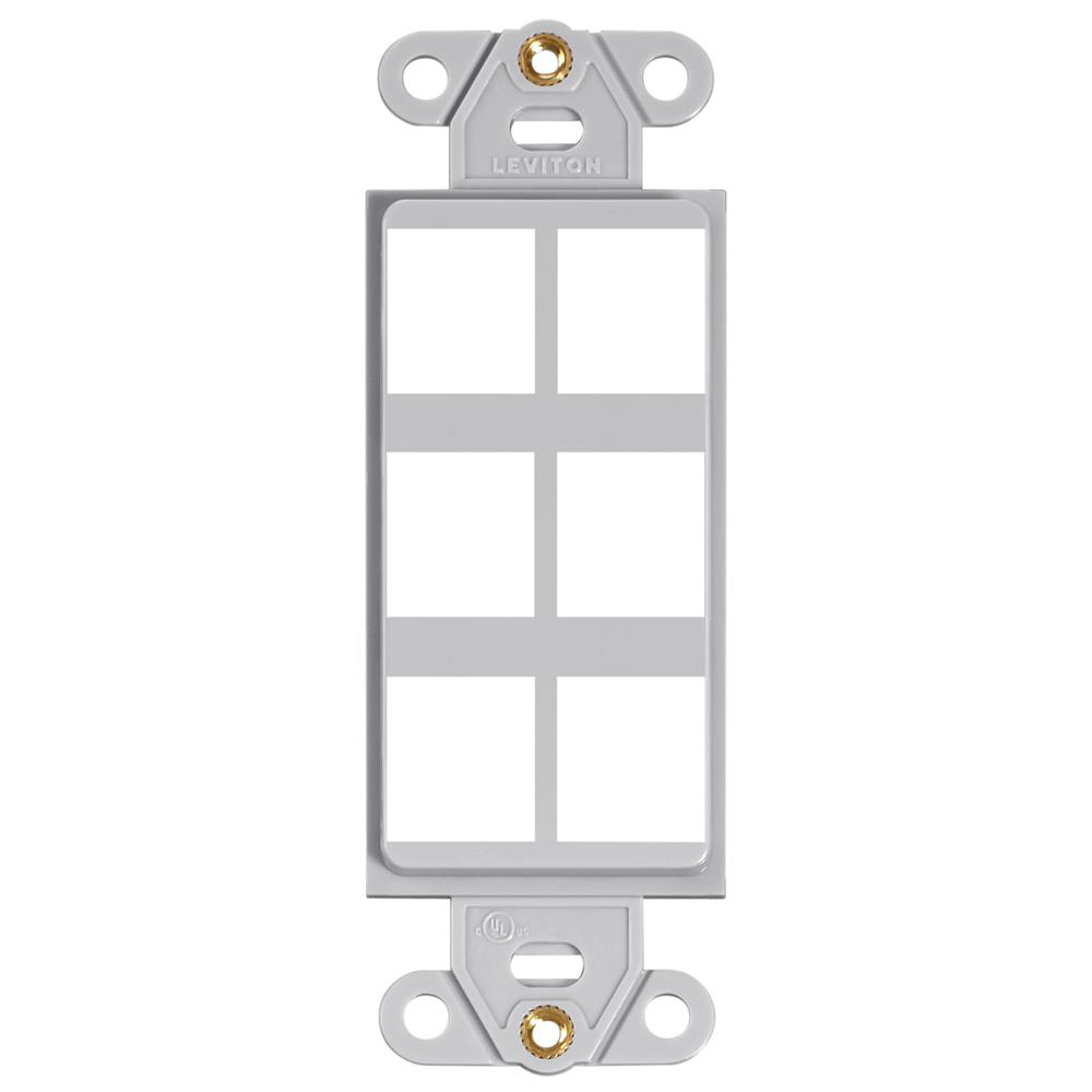 Product image for Insert multimedia plastic 6-port grey