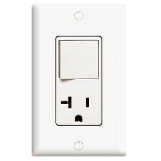 Product image for Switch combination 1-pole/5-20R AC 120V 20AMP white