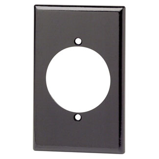 Product image for Wallplate midway 1-gang 2.15" receptacle thermoset black
