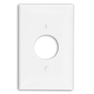 Product image for Wallplate midway 1-gang telephone/cable thermoplastic 1.406"hole white