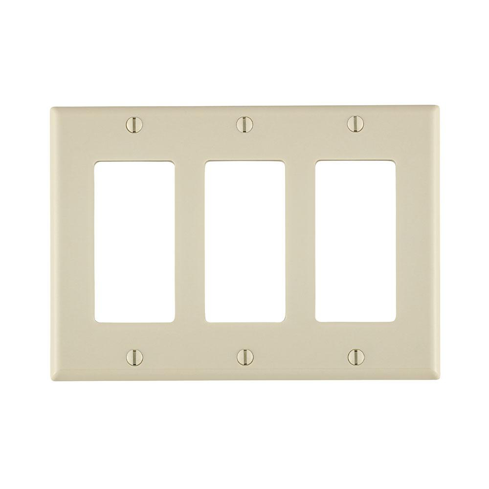 Product image for Wallplate 3-Decora standard 3-gang ivory