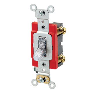 Product image for Switch toggle pilot light 1P 277V 15A red