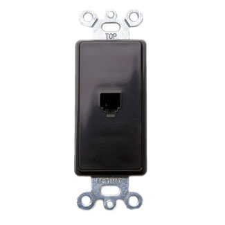 LEVITON 40649 JACK MODULAR DECORA 6P4C TYPE 625 INERT BROWN