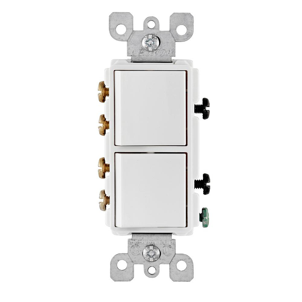 Product image for Switch combination 3-way/3-way AC 120/277V 20AMP white