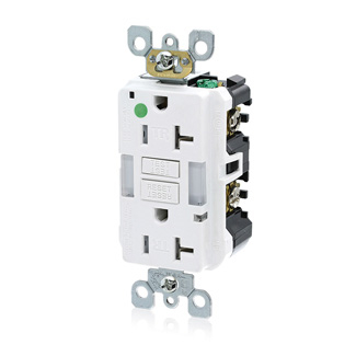 Product image for Receptacle GFCI hospital grade LED guide light 20A 125V white