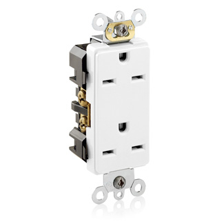 Product image for Receptacle straight duplex 2P 3W 15AMP 250V white