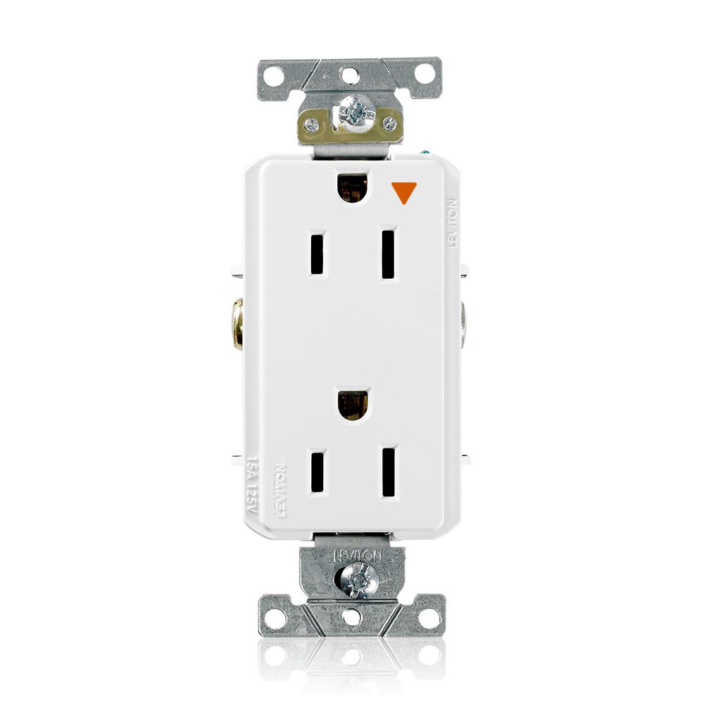 Product image for 15 Amp Decora Plus Isolated Ground Duplex Receptacle/Outlet, Industrial Grade,