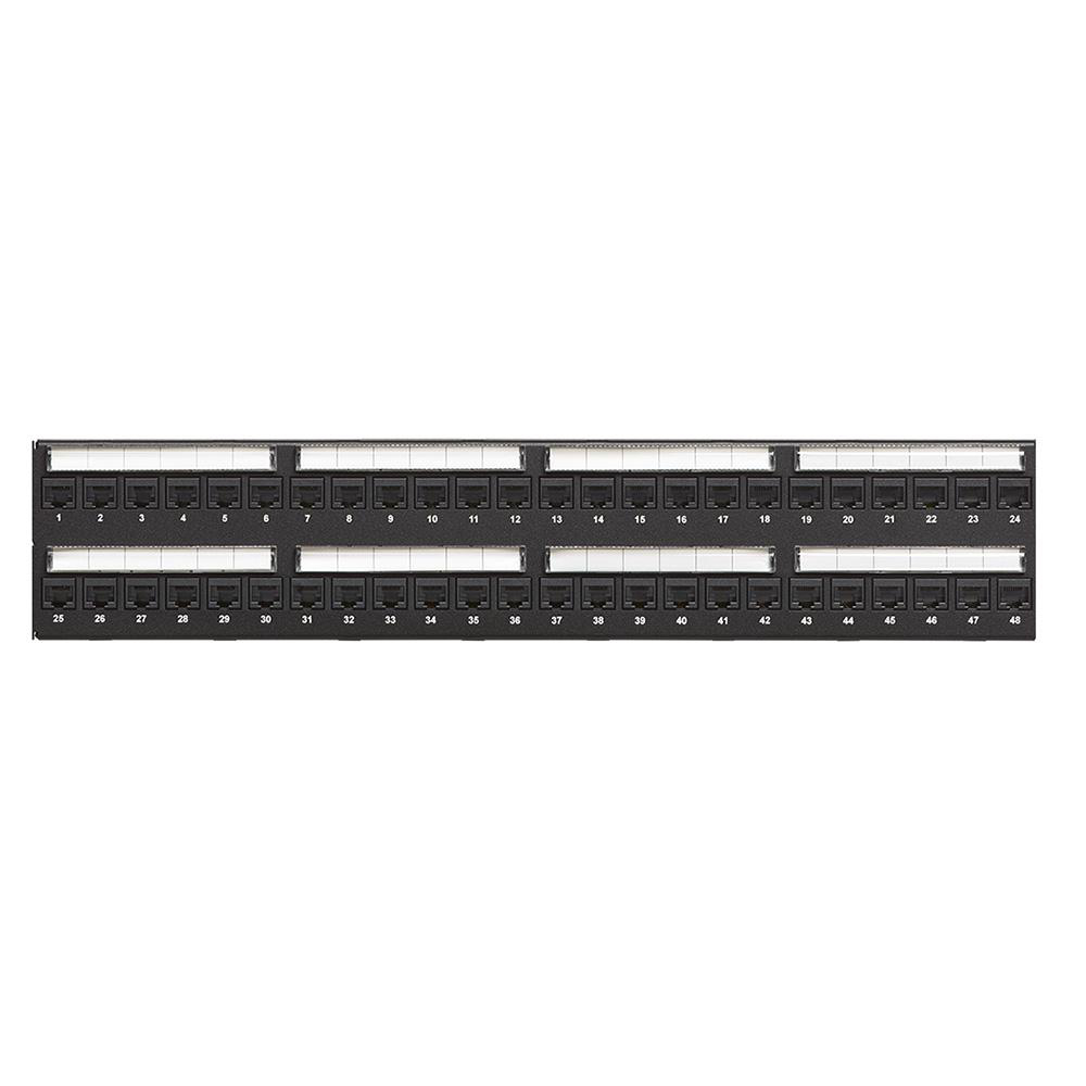 Product image for Panel patch 110-style 48-port CAT-6A flat 2RU black