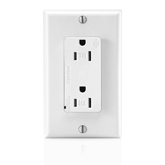 Product image for LEVITON T5280W SURGE RECEPTACLE TAMPERP RESIS 15A 125V B/S WIRED LED WHITE