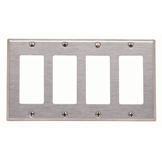 Product image for Wallplate Decora/gfci device mount 4-gang ss