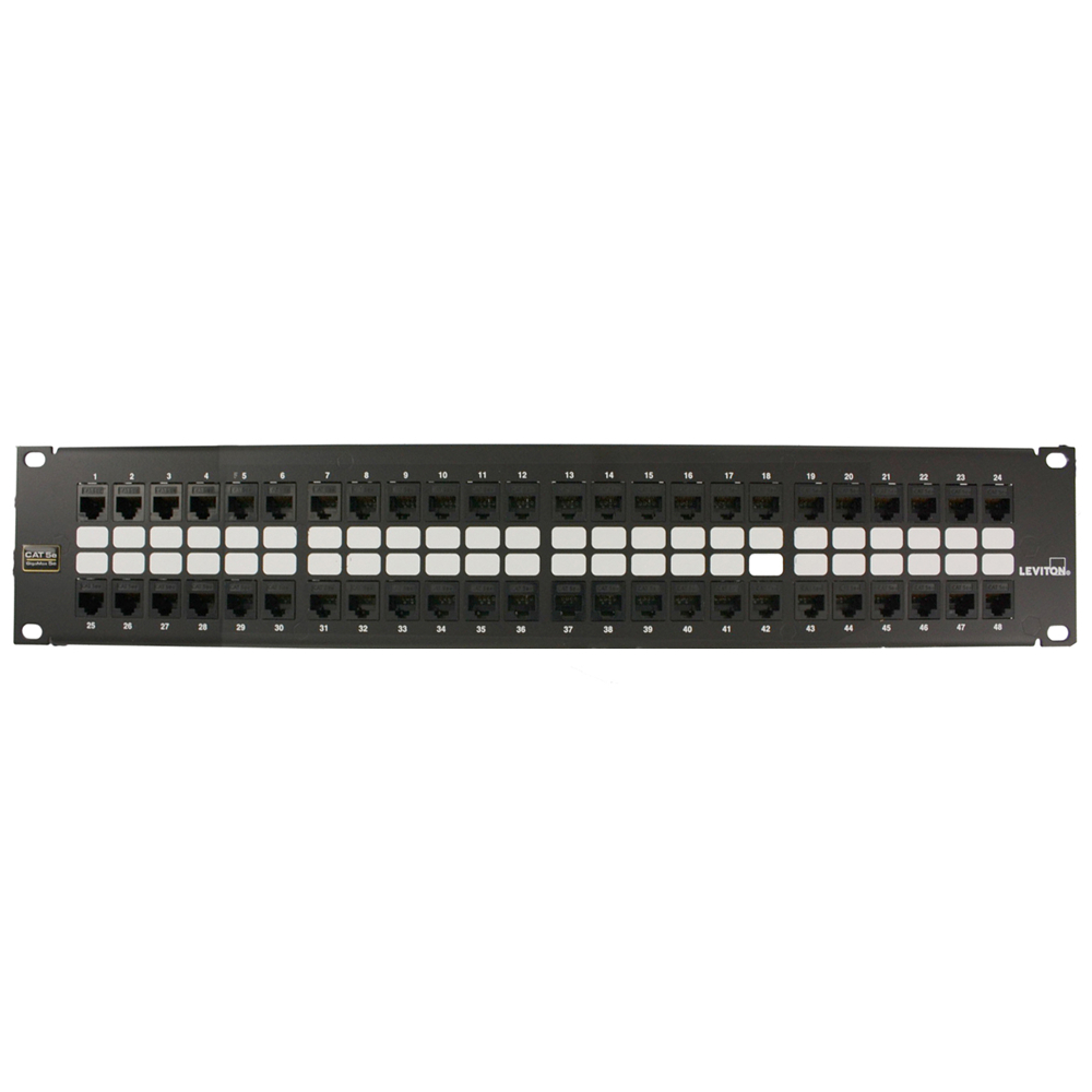 Product image for Patch panel CAT5e flat QuickPort 48port 2RU