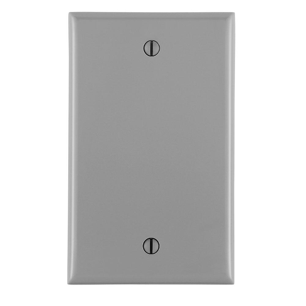 Product image for Wallplate standard 1-gang no device blank thermoplastic grey