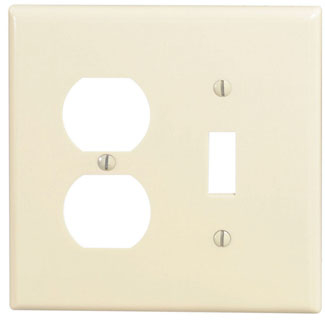 Product image for Wallplate midway 2-gang 1-toggle 1-duplex thermoset ivory