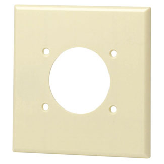 Product image for Wallplate standard 2-gang 2.15" receptacle thermoset ivory