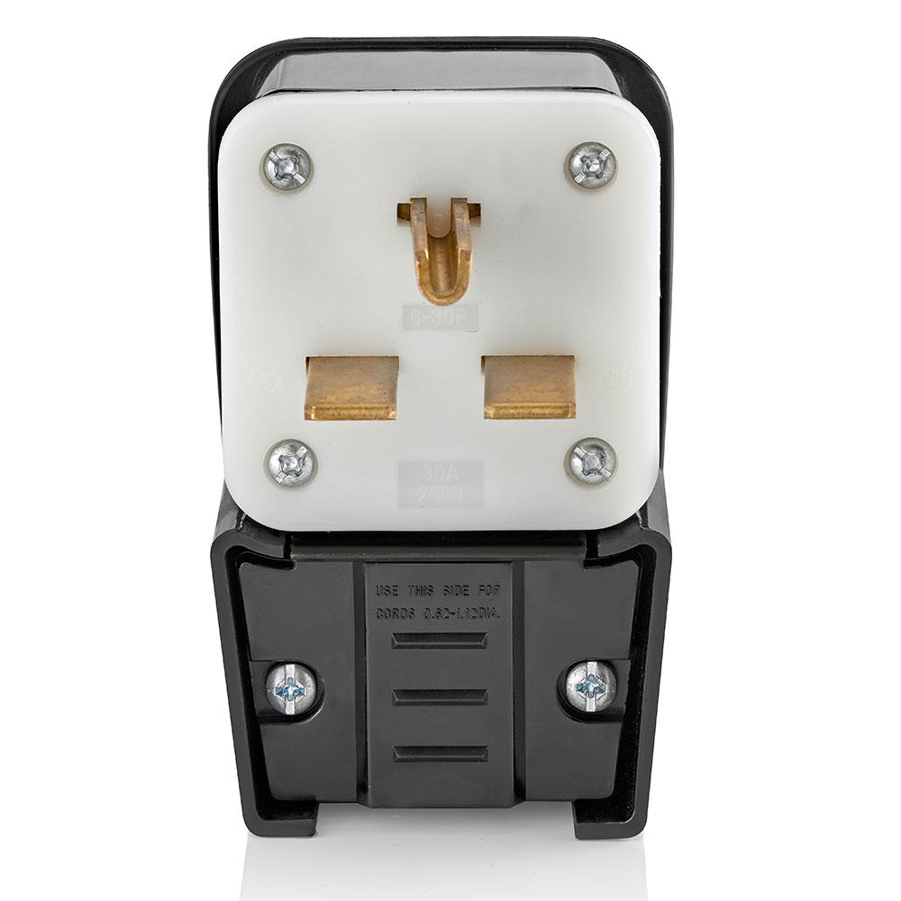 Product image for Plug ind grade straight nylon 2P3W 250V 30A blk