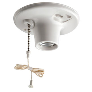 Product image for Incandescent Lampholder with Pull Chain and 6" Pigtail Leads