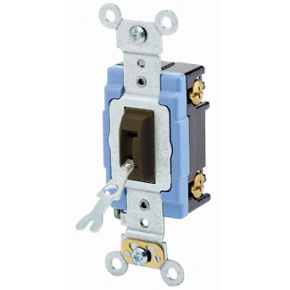 Product image for Switch toggle ind 1P lock 120/277V 15A brown