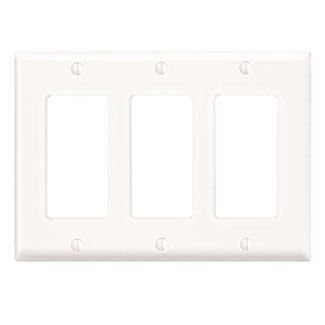 Product image for Wallplate Decora/GFCI device 3G thermoset white