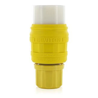 Product image for Connector straight blade 2P 3W 125V 20AMP yellow