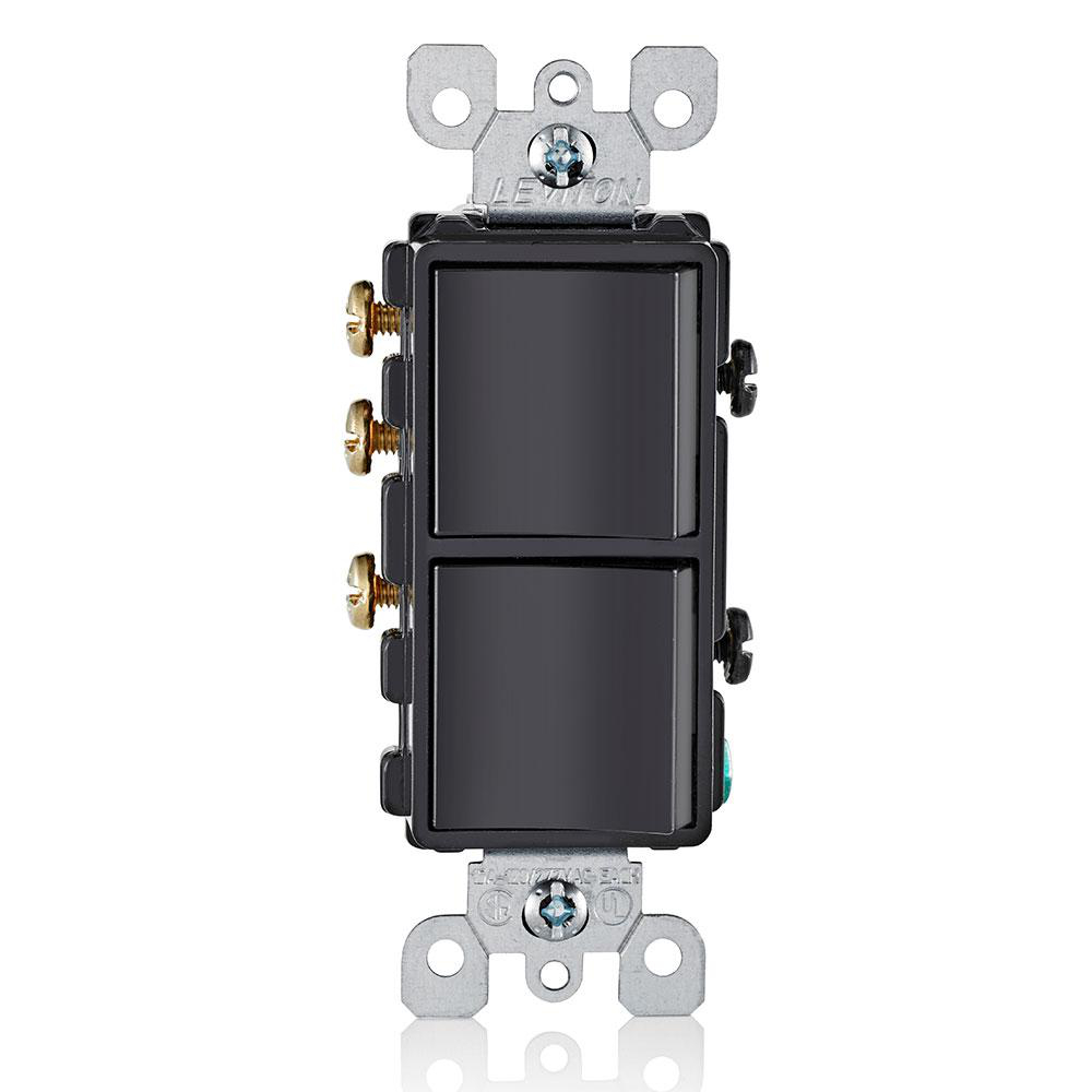 Product image for Switch combination 1-pole/3-way AC 120/277V 15AMP black