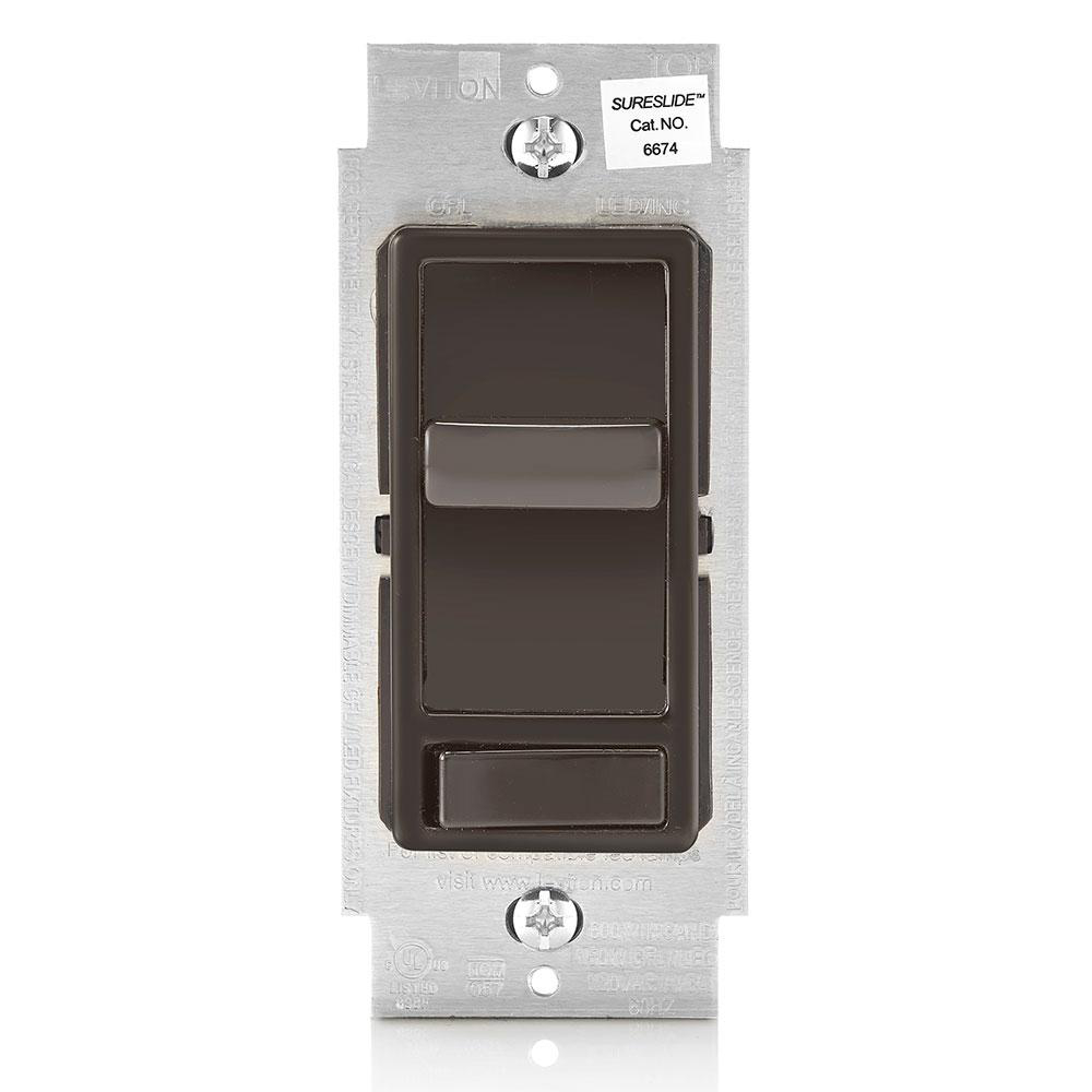 Product image for Dimmer preset slide 1P3W 150W 120V brown