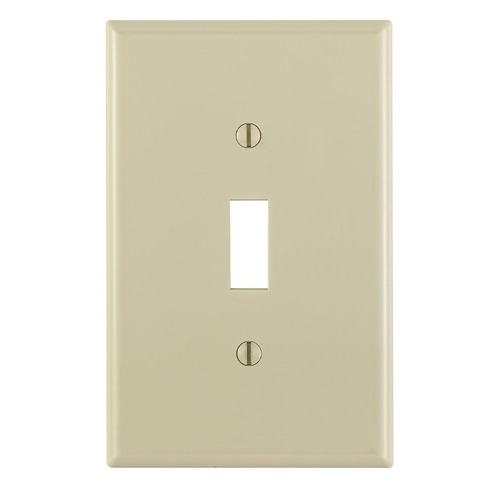 Product image for Wallplate midway 1-gang 1-toggle thermoplastic ivory