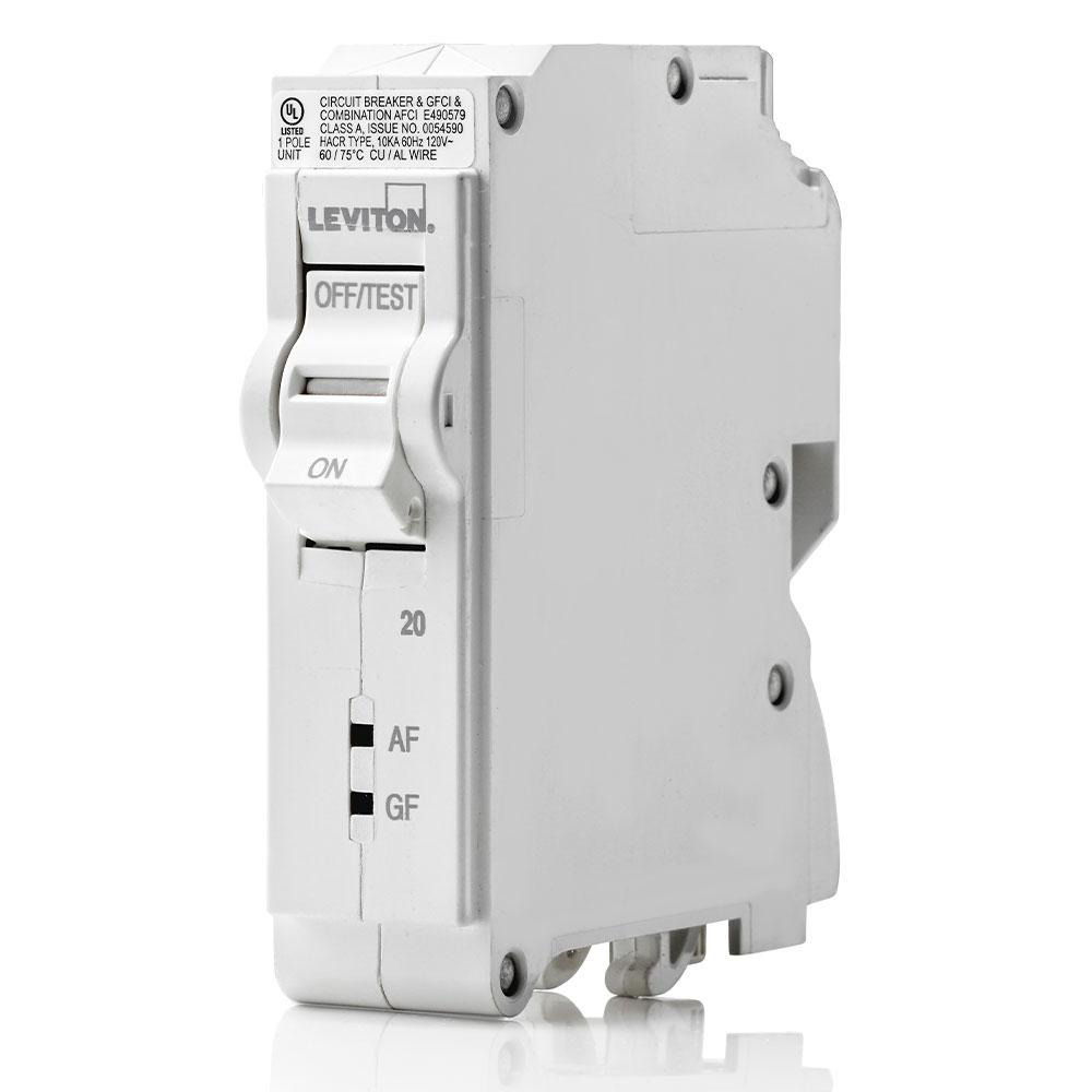 Product image for 20A 1-Pole AFCI/GFCI Hydraulic Magnetic Branch Circuit Breaker