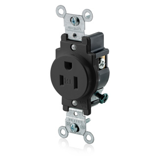 Product image for Receptacle straight 2P3W 125V 15A black