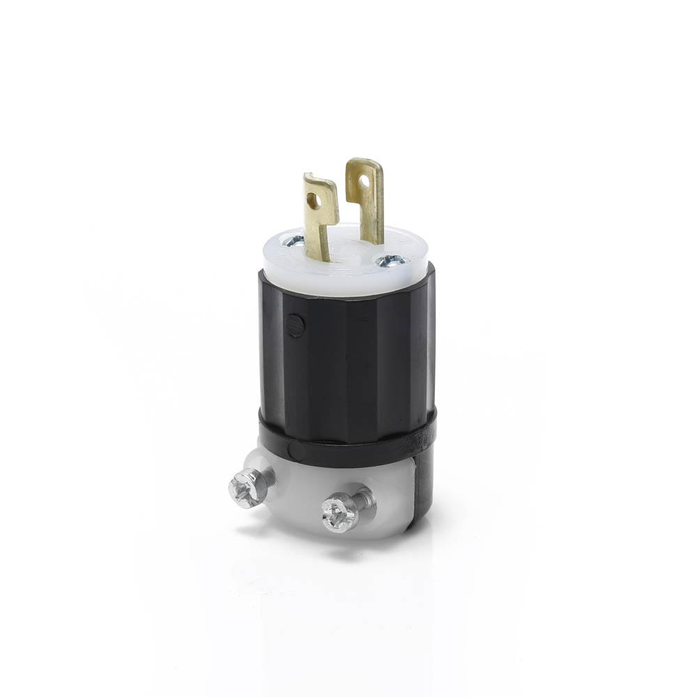 Product image for Plug locking ind grade nyl 2P2W 125V 15A blk/wht