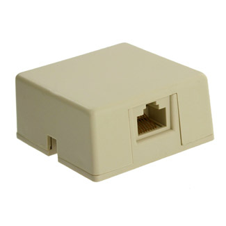 Product image for Box telephone surface mount 8P8C screw terminal bar ivory