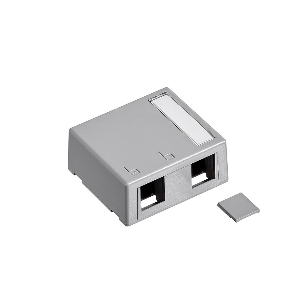Product image for Housing surface mount plst 2 port gry quickport