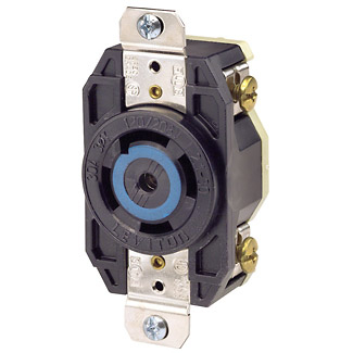 Product image for Receptacle locking flush 4P5W 120/208V 30A black