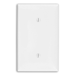 Product image for Wallplate standard 1-gang no device blank thermoplastic white