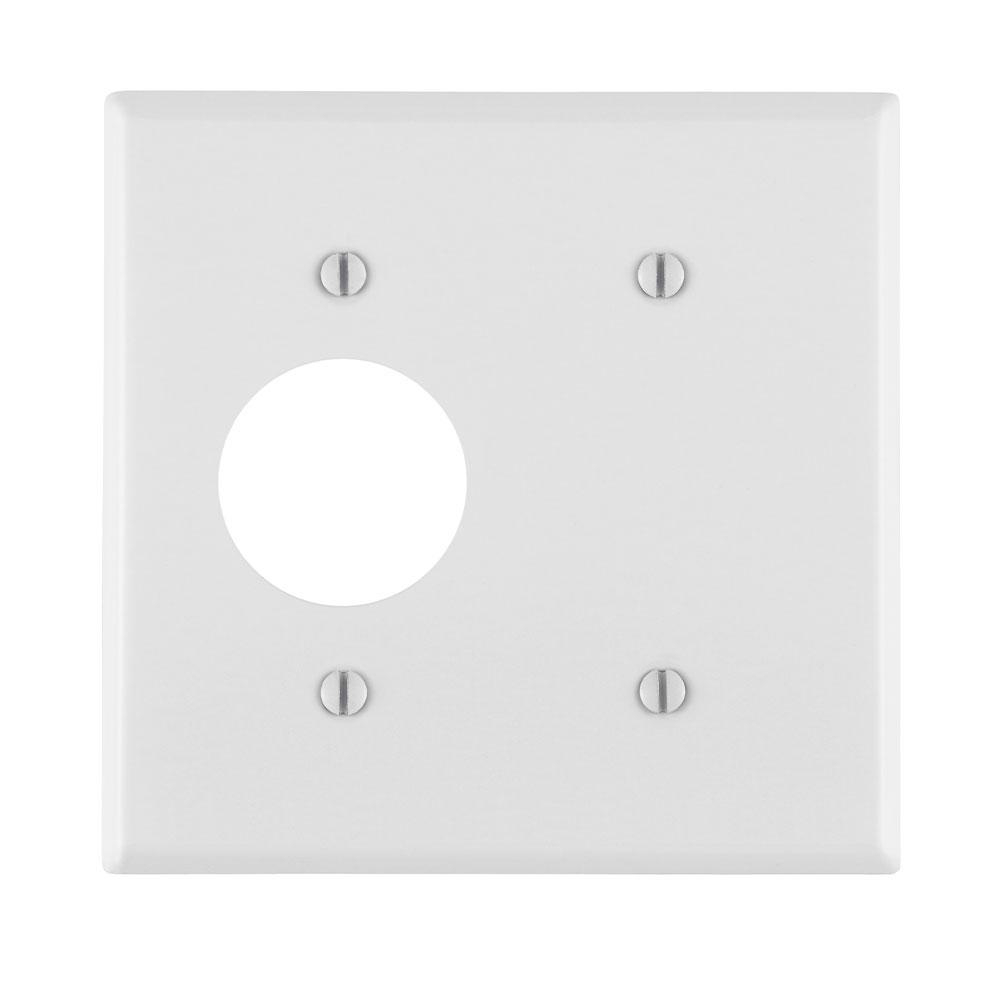 Product image for Wallplate standard 2-gang 1-blank 1-single metal white