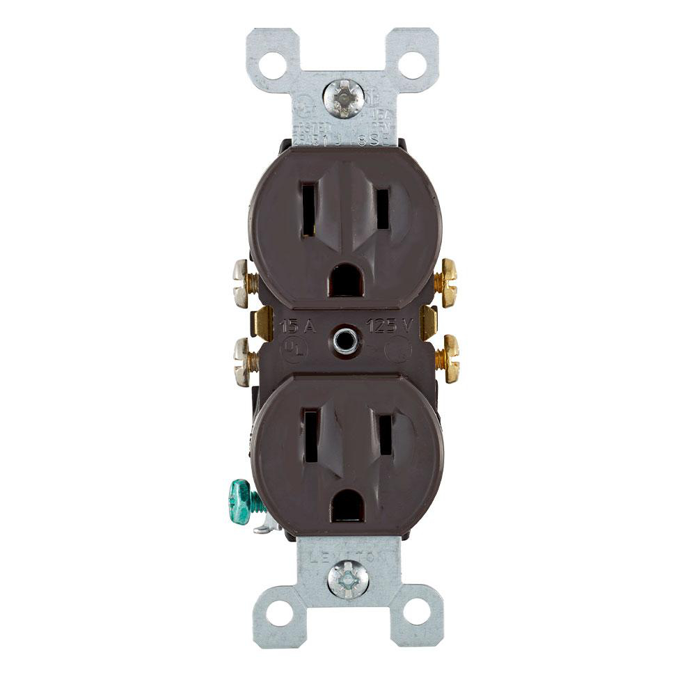 Product image for Receptacle straight 2P3W 125V 15A brown