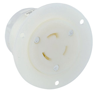 Product image for Receptacle flanged outlet 2P3W 125V 20A white