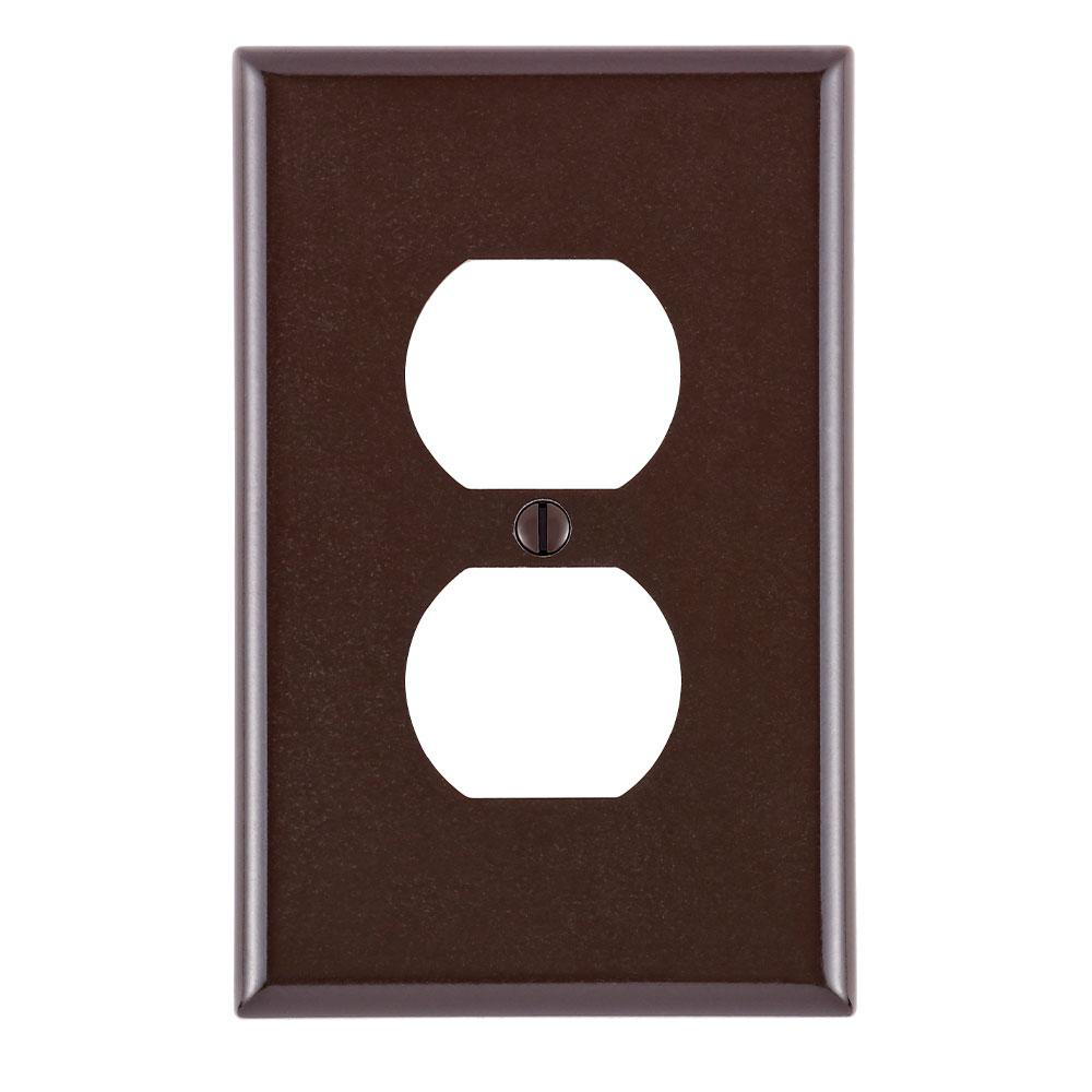 Product image for Wallplate midway 1-gang duplex receptacle thermoset brown