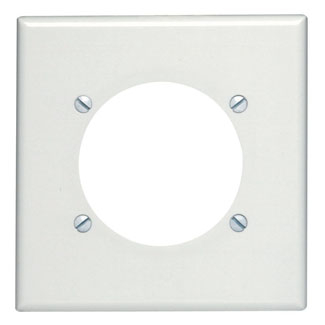 Product image for Wallplate standard 2-gang 2.46" receptacle thermoset white
