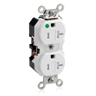 Product image for Receptacle duplex 2-pole tamper-resistant 20A 125V white