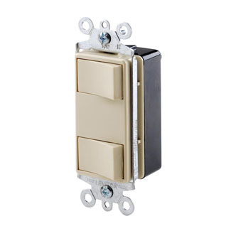 Product image for Switch combination residential dual rockers 120V 15AMP white