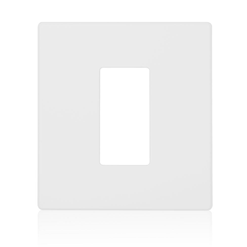 Product image for Wallplate 1-gang 1-narrow and 0-wide dimmers fins white