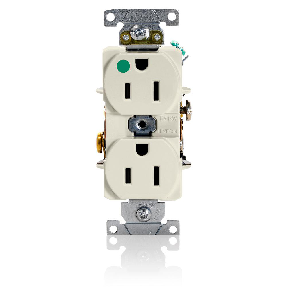 Product image for Receptacle duplex 2-pole slim-design 15A 125V light-almond