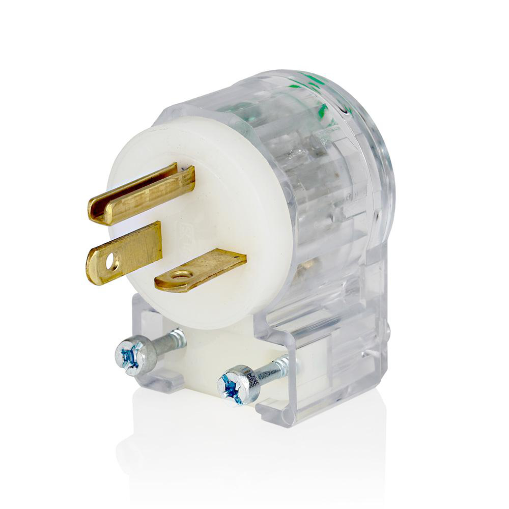 Product image for Plug straight 2P 3W 250V 20AMP angle-black-white